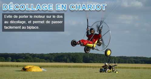 touraine paramoteur décollage en chariot